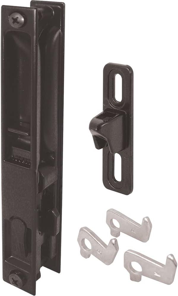 Prime-Line MP1043 Sliding Door Flush Handle Set, Black Diecast (1 Set)