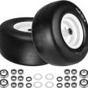 13x6.50-6 Flat Free Lawn Mower Tire and WheelWith 3/4" & 5/8" Bearing, 4"-7.2" Centered Hub, 13x6.50-6 Zero Turn Mower Front Tires Compatible with Commercial Grade Lawn, Garden Turf by Cenipar