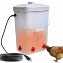 WISMOIER 3 Gallon Heated Chicken Waterer for Winter Automatic Chicken Water Heater,Adsjustable Height AntiFreezing Poultry Watering System，White 9 in x 7.1 inch x 13.7in