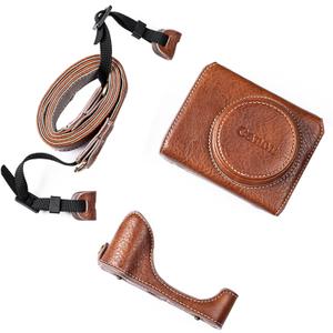 Rieibi G7 X G7X II G7X III Case, Vintage Leather Camera Case for Canon PowerShot G7X / G7X Mark II / G7X Mark III DSLR Camera, Protective Case with Strap (Brown)