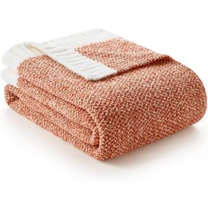 Snuggle Sac Orange Throw Blanket for Fall, Ultra Soft Warm Fall Blanket for Couch, Cozy Fuzzy Knit Microfiber Blankets and Throw Dupes for Sofa, Bed, Orange 50 x 60 inches