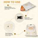 2-Pack Beeswax Bread Bag for Sourdough, Reusable XL Cotton Bread Bag for Homemade Bread, Sourdough Bag, Beeswax Bag with Date Tracker, Sourdough Bread Storage for Freshness, 17x13in (Orange)