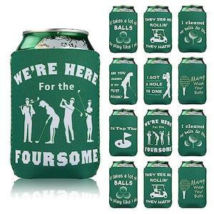 LFZHAN For Golf Beer Can Cooler,10 Pack Bachelor Party Can Sleeves Neoprene Insulator Drink Glasses Wedding Outdoor Activities Supplies Golfer Gifts