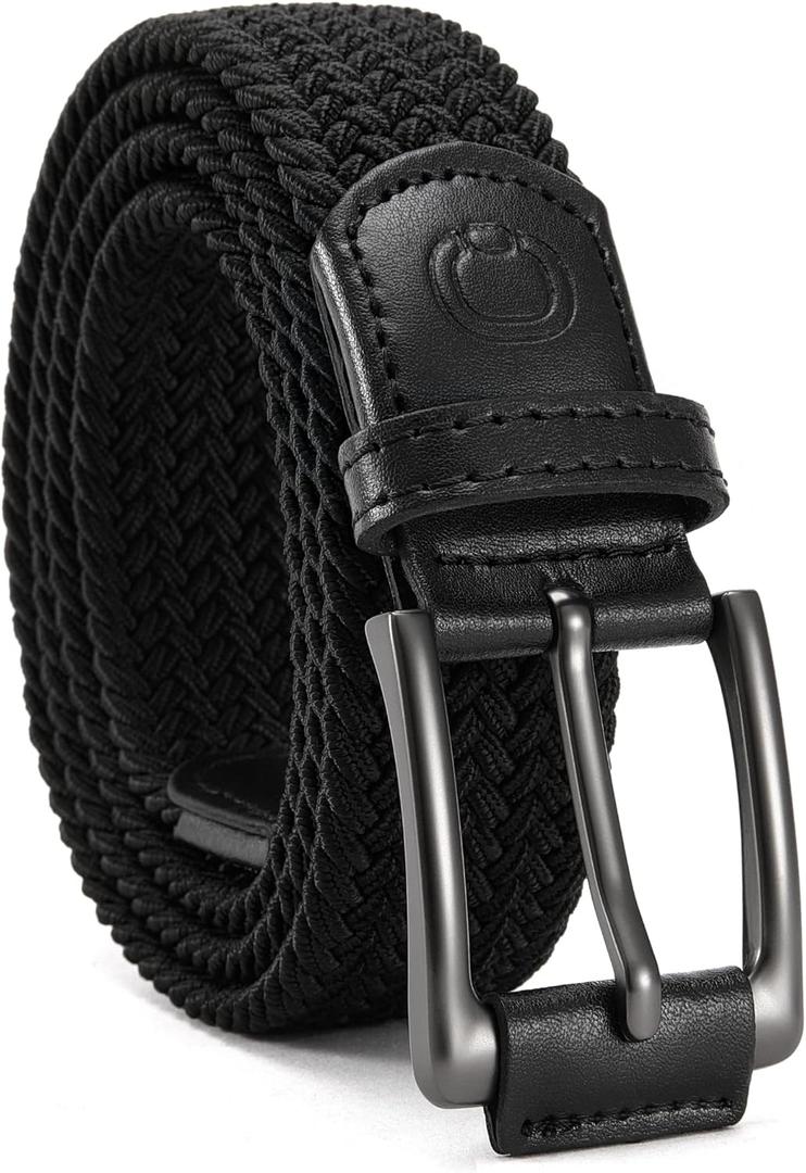 CHAOREN Mens Stretch Belt - 1 3/8" Elastic Braided Golf Belt for Men - Stretchy Web Fit Summer Casual Jeans