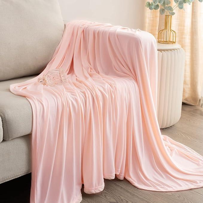 LLanCL Cooling Blankets for Hot Sleepers - Extreme Thin Bed Throw Blanket for Summer, Lightweight Cold Blankets,Cool Sheet for Bed,Sofa(Throw Size 50" x 60" Pink)