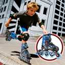 Kuxuan Boys Adjustable Inline Skates with Light up Wheels, Fun Illuminating Skates for Kids Girls Youth  S