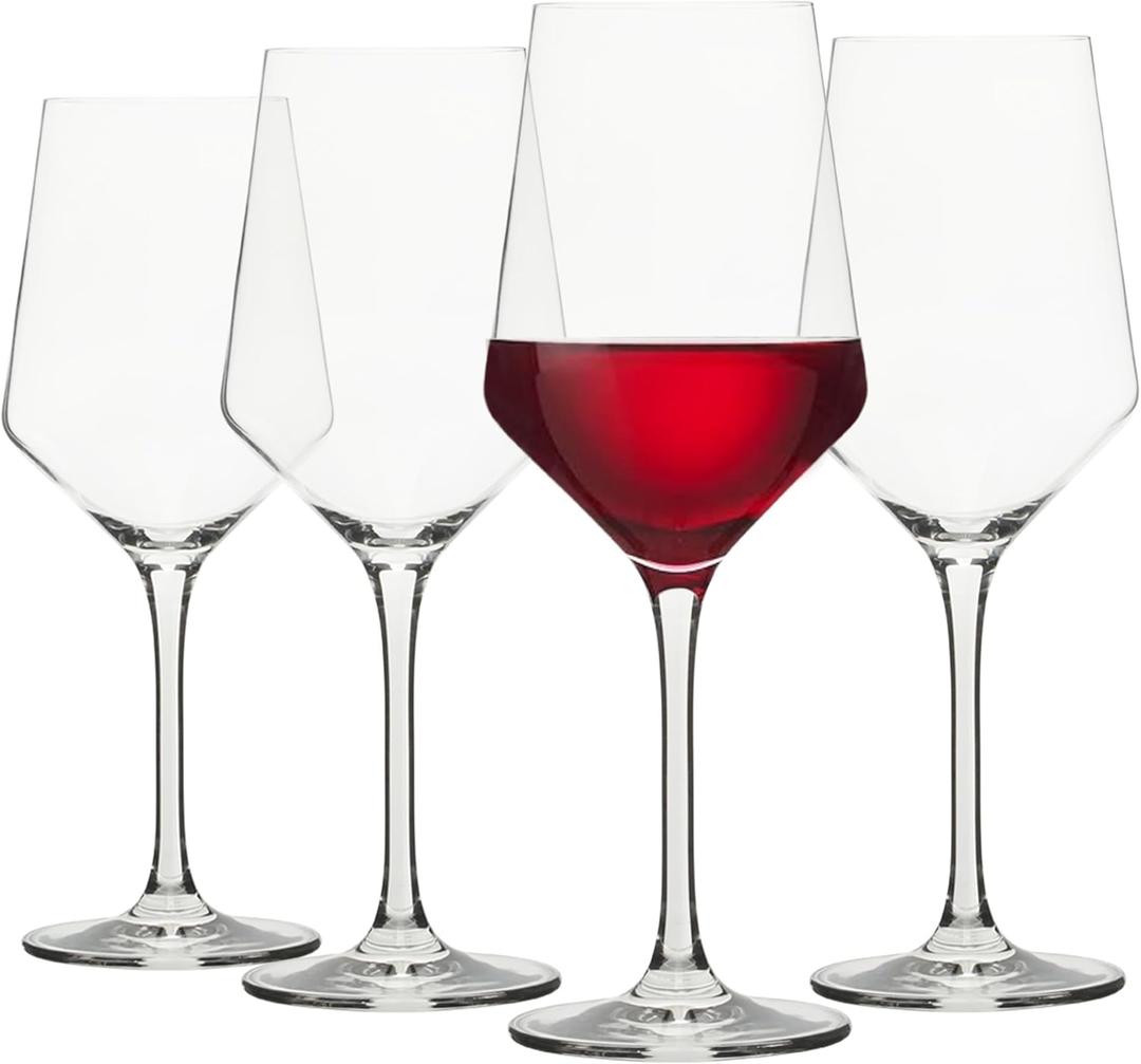 SUR LA TABLE Kitchen Essentials Vino Breeze Crystal Clear 18 OZ 4 Pack All Purpose White Glass With Modern Curve Silhouette