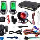 EASYGUARD EC204 2 Way car Alarm System with PKE Passive keyless Entry, Rechargeable LCD Pager Display & Remote Trunk Release, Shock Warning DC12V