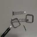 Mosonio Compatible with Apple Watch Band 44mm with Case Women, Jewelry Replacement Metal Wristband Strap with 2 Pack Bling PC Protective Cover for iWatch Series SE/6/5/4(Silver)NOT FOR 40mm