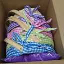 JOYIN 4 Pcs Easter Bamboo Baskets Gift Woven Baskets with Handles and 4 Colors Grass Paper Shreds, Candy Wicker Candy Toys Storage Bucket for Easter Egg Hunt, Kids Party Supplies(9" X 8")