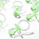 50 Pieces 2.75 Inch Baby Pacifier Baby Shower Plastic Pacifier for Baby Shower Pacifier, Baby Shower Gender Show Party Decoration DIY Birthday Party Gift (Green)
