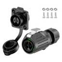 EW-LP16 Industrial Waterproof Connector IP68 Quickly Plugging Aviation Connector PBT Plastic Shell Circular Connector Fast Release Electrical Connector M16 2-9 Pin Flange Socket (2 Pin)