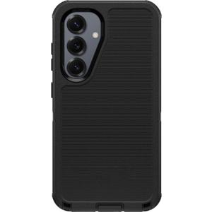 Defender Case Compatible with Samsung Galaxy S25 and Galaxy S24 Case (with Belt Clip) Black
