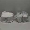 Maxcheck 4 Pcs Rabbit Feeder for Cages Small Animal Food Dispenser with Lid Metal Rabbit Feeders Outside for Guinea Pig(4.7 Inches,Silver)