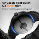 Yeahxing Band for Pixel Watch 4/3 45mm - Stretchy Nylon Braided Band for Google Pixel Watch 4 2025, Fit 6.8-10.2 inch Adjustable Wristband with Parachute Buckle for Men Women