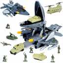 CORPER TOYS Military Airplane Toys Playset with Army Tank,Vehicles Set,Helicopter and Army Men Set for Boys Girls Kids Gift for Birthday Christmas