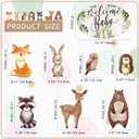 Fumete 8 Pcs Woodland Animals Baby Shower Yard Signs, Gender Neutral Forest Welcome Baby Decorations with Stakes, Jungle Animal Lawn Signs for Indoor and Outdoor Party Supplies