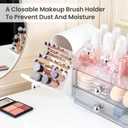 Makeup Organizer,Vanity Organizer with Makeup Brush Holder,Large Skincare Organizers with Drawers,Bathroom Countertop Organizer,Storage Lipstick,Perfume,Nail Polish,Beauty,Mothers Day Gifts