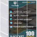 1800 Pockets Trading Card Sleeves, Premium 9-Pocket 100 Pages, Double-Sided Baseball Binder Sleeves, Protectors Binder Sheets for TCG Card Storage - Fits 3 Ring Binder (100 Sheets)