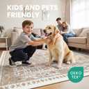 zesthome 8x10 Area Rugs for Living Room,Non-Slip Backing Washable Rugs,Vintage Large Area Rug，Stain Resistant Home Decor Rug (Orange,8'x10')