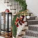 5FT Artificial Norfolk Pine Garlands Real Touch Winter Pine Garland Green Artificial Greenery Garland for Table Mantle Wall Indoor Outdoor Christmas Decorations Faux Xmas Home Kitchen Decor(1, 5FT)