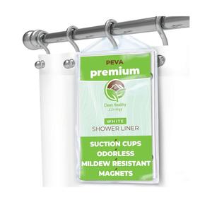 Premium PEVA White Shower Curtain Liner with Magnets & Suction Cups - 70 X 71 in. Long Premium PEVA White Shower Curtain Liner with Magnets & Suction Cups - 70 X 71 in. Long