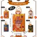 qiqee Fall Thanksgiving Paper Gift Bags with Handles Bulk Medium Pumpkin Harvest Bags Autumn Kraft Paper for Holiday Wedding Birthday Party Supplies 24pcs (8.7"10.6"4.3")