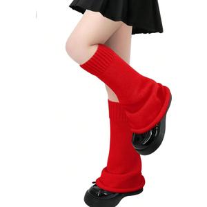 Sexybody Women Leg Warmers Y2K Kawaii Spider Print Goth Harajuku Lolita Stylish Cute Japanese Halloween Socks for Girls (One Size, 809-red)