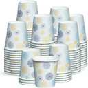 GUSTO [3 oz. - 300 Count Small Paper Cups, Disposable Mini Bathroom Mouthwash Cups - Eco-Friendly and Versatile - Floral (Formerly Comfy Package)