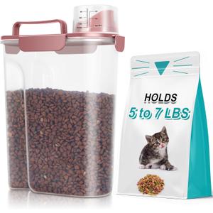 TBMax Portable Dog Food Storage Container 5 to 7 Lbs, Airtight Cat Food Container with Large Spout & Cup, Pet Food Storage Dispenser for Small Animal Kibble Storage, Dog Treat Bird Seed Container
