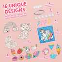 Klever Kits 16 Projects Gem Painting, Kids Diamond Gem Painting Kit with 5D Gem, Arts and Crafts for Girls Ages 6-12, Gem Craft Activities Kits (Fantasy)