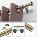 2 Pack Telescoping Curtain Rods, 1Inch Diameter Drapery Rods 28-48Inch Length Adjustable Rod with Brackets Window Treatment-Antique Bronze
