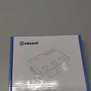 100W Charging Station, 6 AC Outlets 8 USB Power Strip with 2000J Surge Protector, 5ft Flat Plug Extension Cord, Compact for Desk Home Office Dorm, White