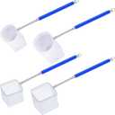4 Pieces Fish Tank Shrimp Net Extendable Handle Shrimp Net Stainless Steel Small Aquarium Catch Mesh with Adjustable Handle for Aquarium Fish Tank Pond (Blue)