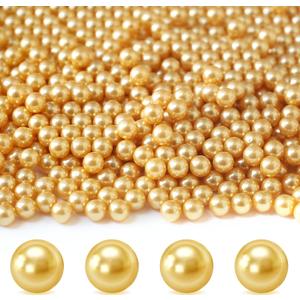 1300Pcs Gold Vase Filler No Hole Pearl Beads, 8mm Art Plastic Beads Pearls for Crafting, Vase Filler for Centerpieces Wedding Party Decoration, Home Table Decor, DIY Crafts