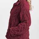 BLENCOT Womens Casual Button Down Collar Pullover Fleece Sweatshirt Long Sleeve Tops Warm Sherpa Coat Jacket Pockets (M)