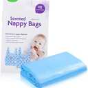 WOFASHPURET 90pieces Disposable Diaper Sacks Easy-tie Handles Scented Trash Bags for Diaper Disposal for Travel and Pet Waste Management