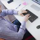 TECKNET 2.4G Wireless Keyboard - Mini Compact Keyboard with Media Hotkeys, 12-Month Battery Life, Compatible with PC, Desktop, Laptop, Smart TV - Black