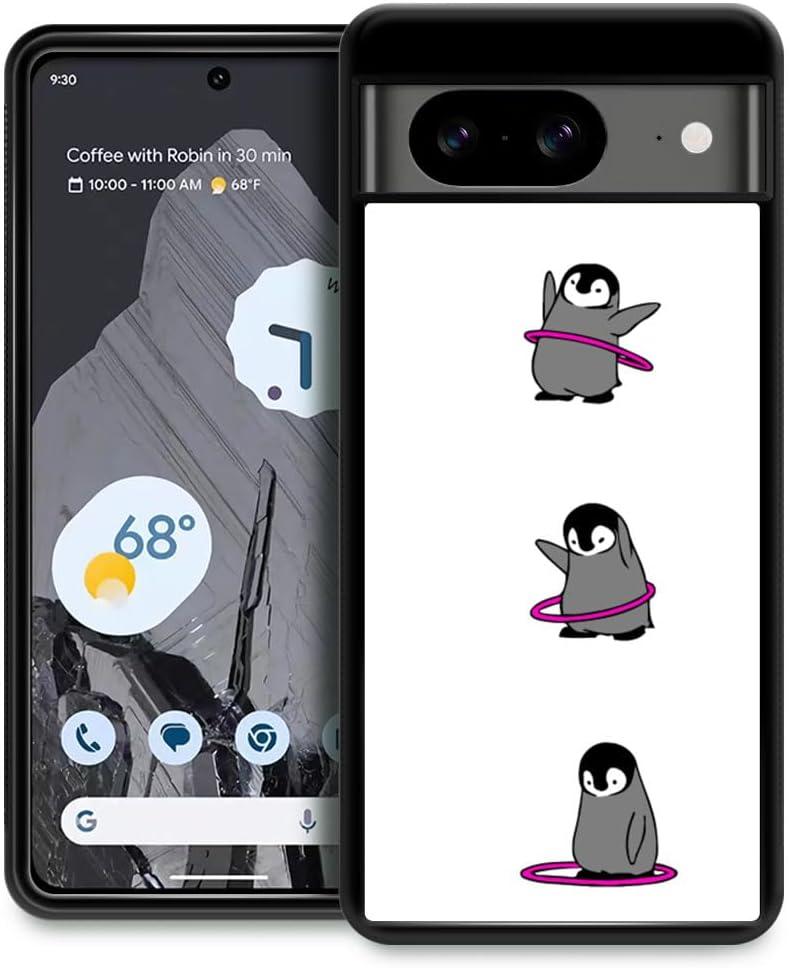 CARLOCA Compatible with Google Pixel 8 Case,Penguin Gymnastics Google Pixel 8 Cases Graphic Design Shockproof Anti-Scratch Drop Protection Case