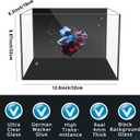 3 Gallon 12.6 L Fish Nano Glass Aquarium, with Separator Plate for Betta, Multi-Functional Square Fish Tank with Filter, LED Light, Black 4mm Glass