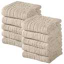 Yoofoss Muslin Baby Washcloths 100% Cotton Face Towels 10 Pack Wash Cloths for Baby 12x12in Soft and Absorbent Baby Wipes (Apricot)