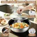 Stainless Steel Cookware Set - 15 Pieces Pots and Pans Nonstick Pot and Pan Set Includes 1 Frying Pans, 5 Pots, 6 Lids and 3 Utensils, with Stay Cooling Handle, Induction & Oven Safe