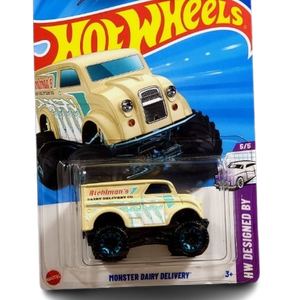 Hot Wheels Chevrolet Corvette Stingray, Hot Wheels Loopster Experimotors Series #2/5 White Diecast 1:64, Hot Wheels 133/250 Monster Dairy Delivery 5/5, Pack of 3