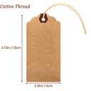 Outus 60 Pcs 4 3/4-in x 2 3/8-in Blank Large Paper Gift Tags with String and Reinforced Eyelet Wire Writable Price Tags Shipping Labels Inventory Labels(Brown, Black, Blue)