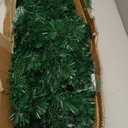 Juegoal 7 ft Pre-Lit Optical Fiber Christmas Artificial Tree, with LED RGB Color Changing Led Lights, Snowflakes and Top Star, Festive Party Holiday Fake Multicolor Xmas Tree with Sturdy Metal Legs (Green)