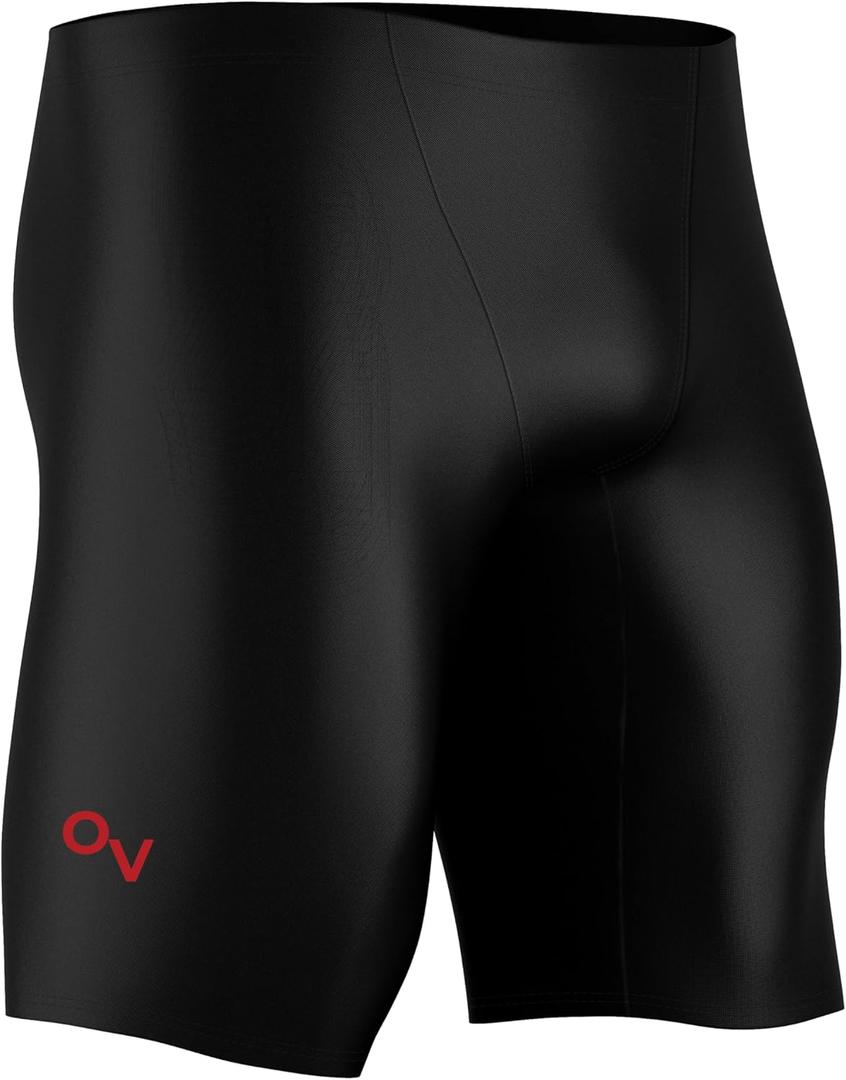 Onvous Swim Jammers for Men | Men's Athletic Swimwear Jammer | Mens Jammer for Swimming | Mens Swim Jammers Size 28-38 (Black)
