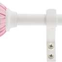 Decopolitan 5/8" Fluted Ball Curtain Rod Set, 48 to 86 Inches, Pink