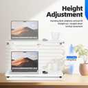 Standing Desk Converter Height Adjustable, Sit to Stand up Desk Riser Computer Workstation use in Laptop and Single Monitor Ergonomic Desktop Workstation for Home Office - White