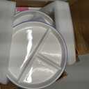 Elk and Friends Kids 7.8” Porcelain White Plates with Silicone Sleeves | Divided Plates | Suitable for Kids/Toddlers | Microwave & Dishwasher Safe | Non Slip | Snack Dishes