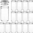 VERONES Mason Jars 12 OZ, 14 pcs Canning Jars Jelly Jars With Regular Lids, Ideal for Jam, Honey, Wedding Favors, Shower Favors
